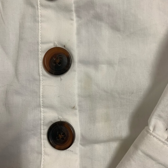 White Balloon Sleeve Button-Down Top - Picture 6 of 6